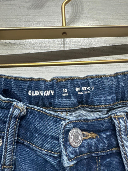 Old Navy Bootcut Jeans Boys 12 Slim Blue Built-In Flex EUC2