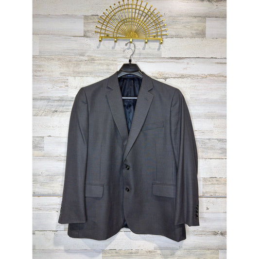Stafford Suit Jacket Mens 46R Gray Classic Fit Travel Performance Blazer EUC0