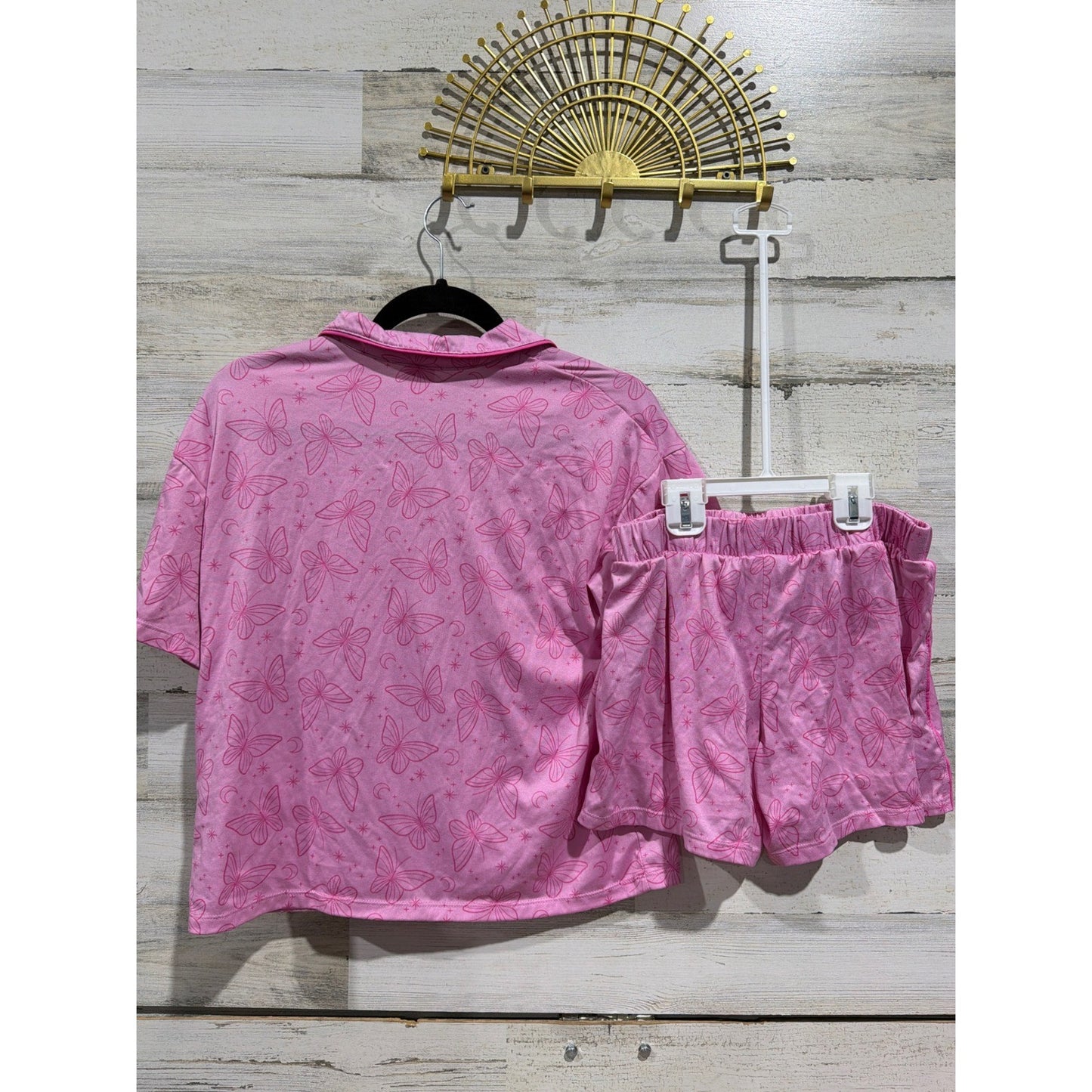 Art Class Pajama Set Girls XXL 16/18 Pink Butterfly Sleepwear Butterflycore EUC4