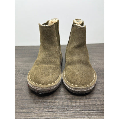 Crewcuts Boots Boys 9 Toddler Brown Suede Shearling Lined Earthy GUC1