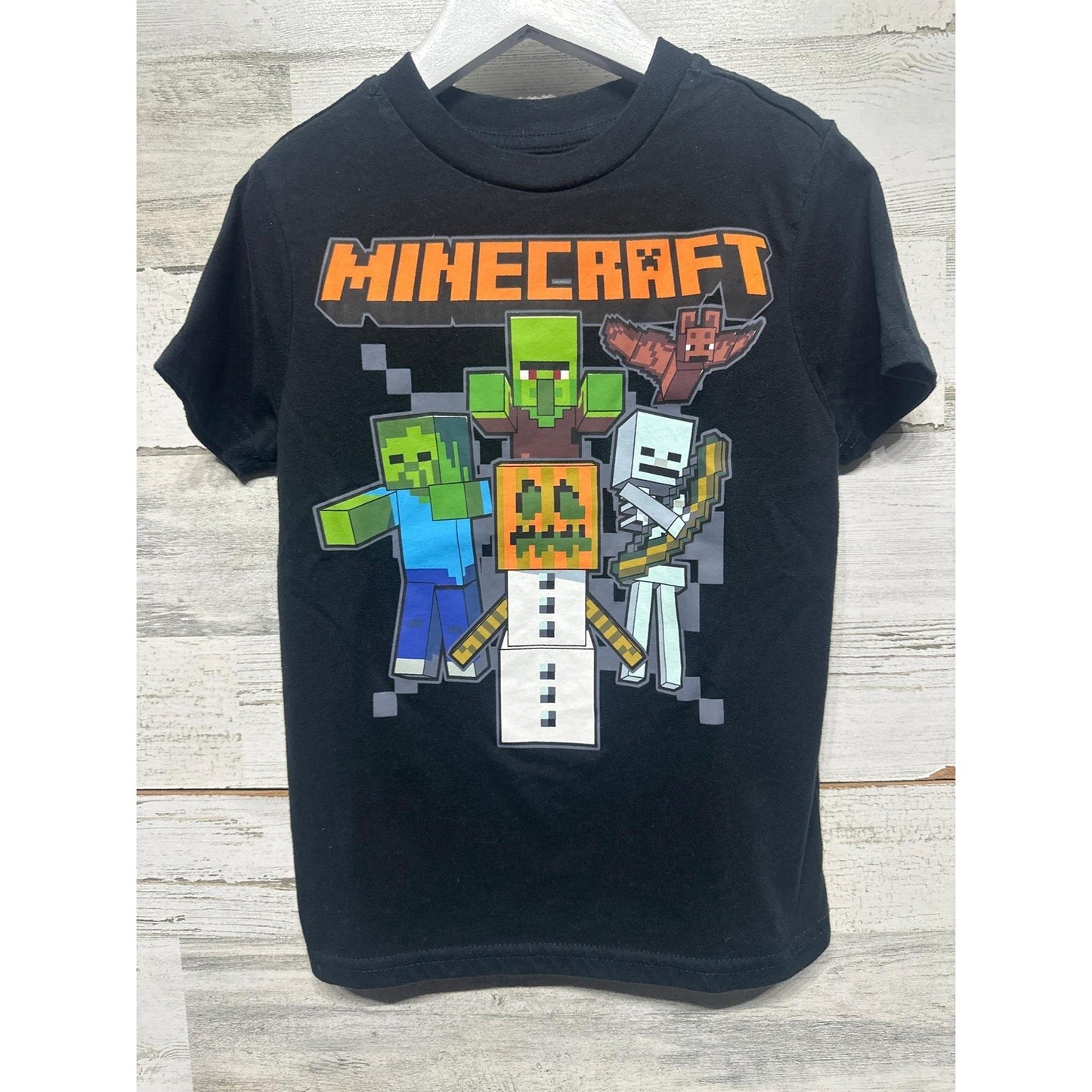 Minecraft Graphic T-Shirt Boys XS Black Mojang Mobs Short Sleeve0