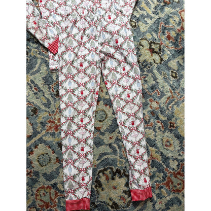 Cecil and Lou Pajama Set Girls 7 White Red Nutcracker Ruffle2