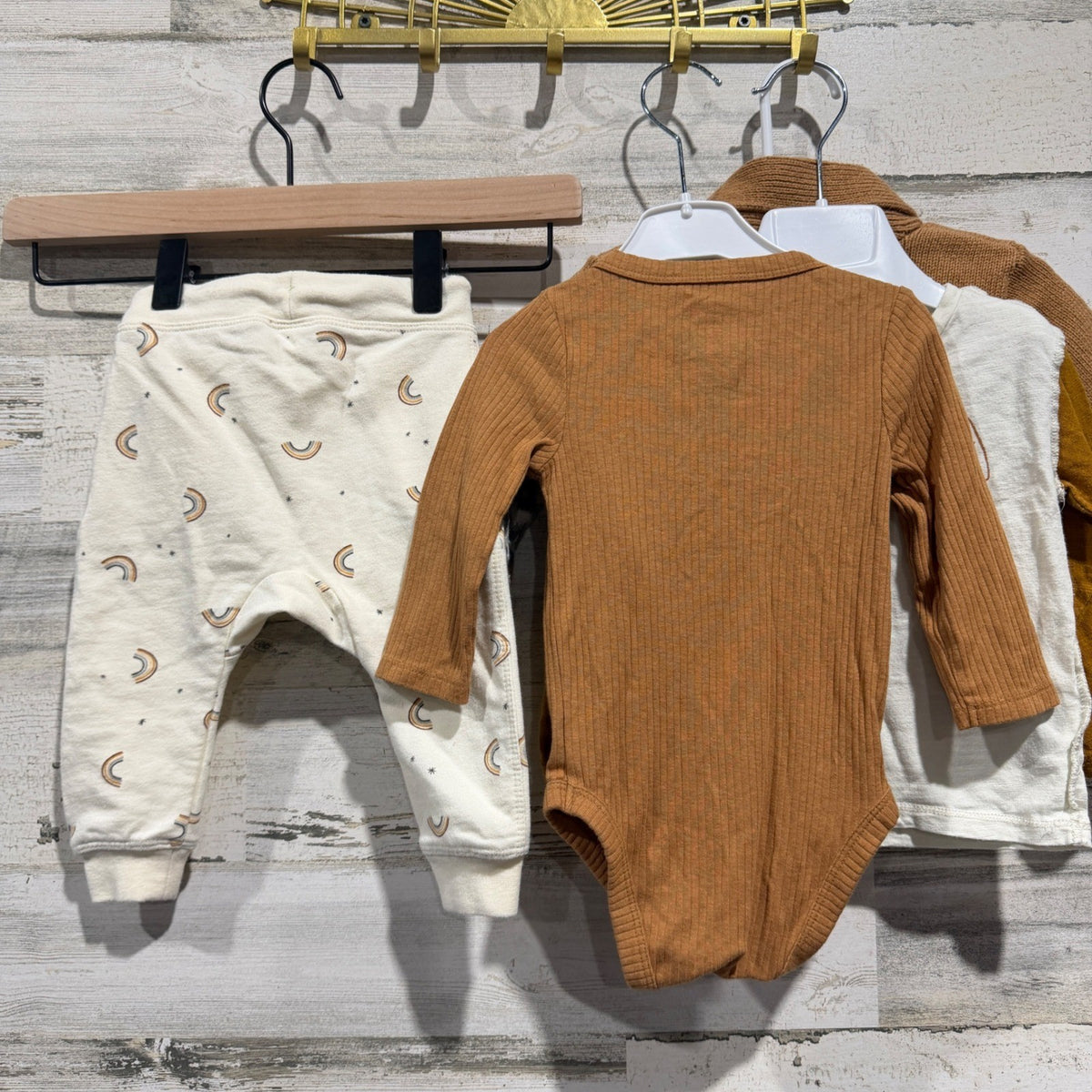 Rylee + Cru Cat&Jack Osh Kosh Baby Boy 3-12m Brown Cream Bundle Nordic Boho GUC*6