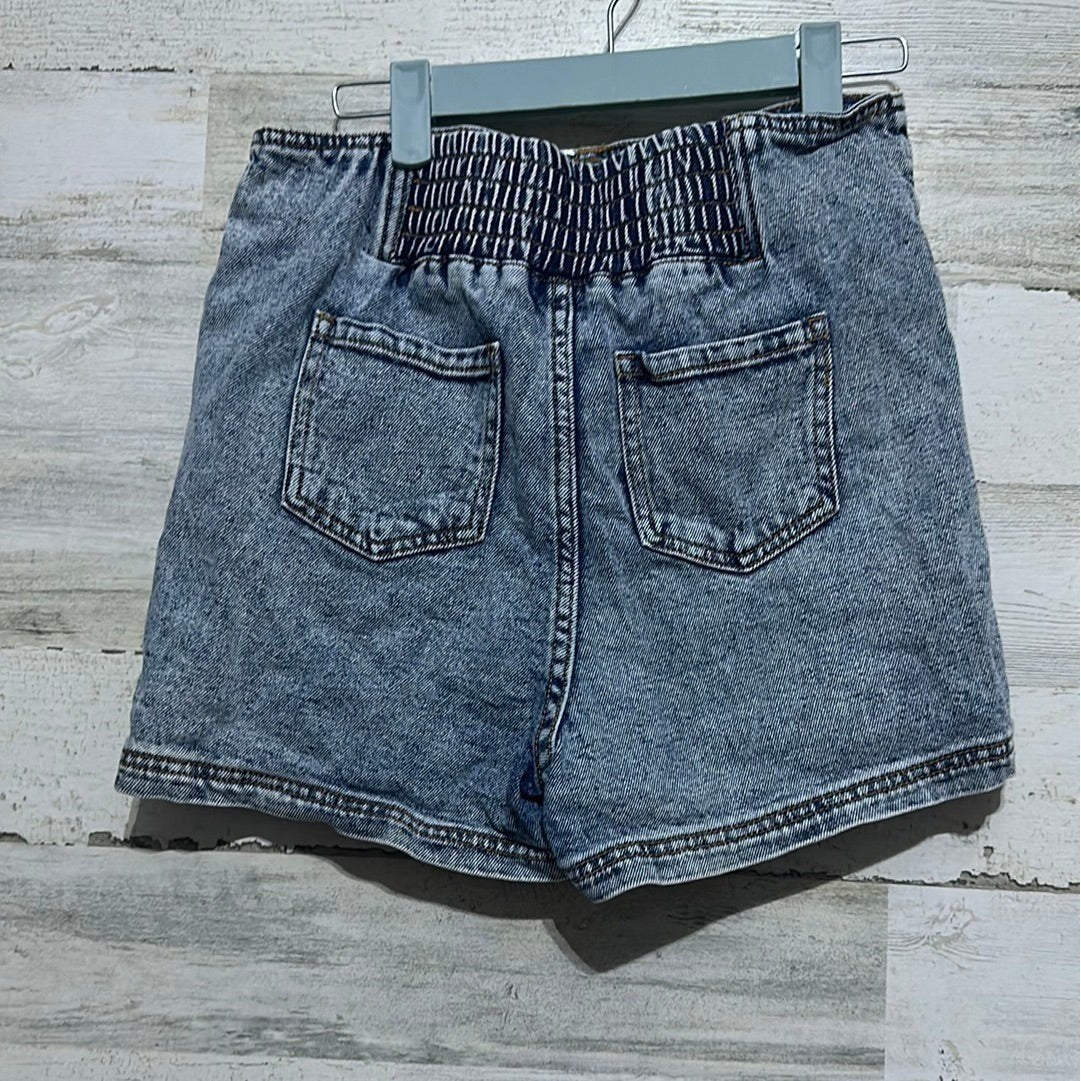 GB Girls Denim Shorts Girls 16 Blue Acid Wash High Waist EUC1