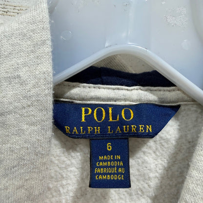 Polo Ralph Lauren Zip Up Hoodie Kids Boys 6 Oatmeal Heather Cotton Blend Classic2