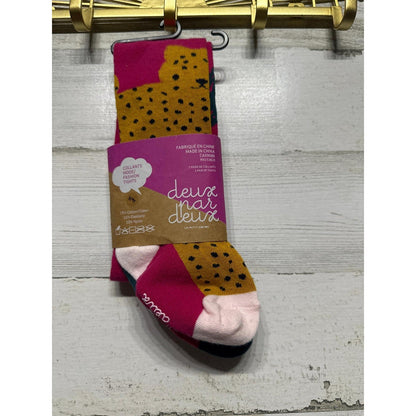 Deux par Deux Fashion Tights Kids 3/4Y Pink Cheetah Striped NWT1