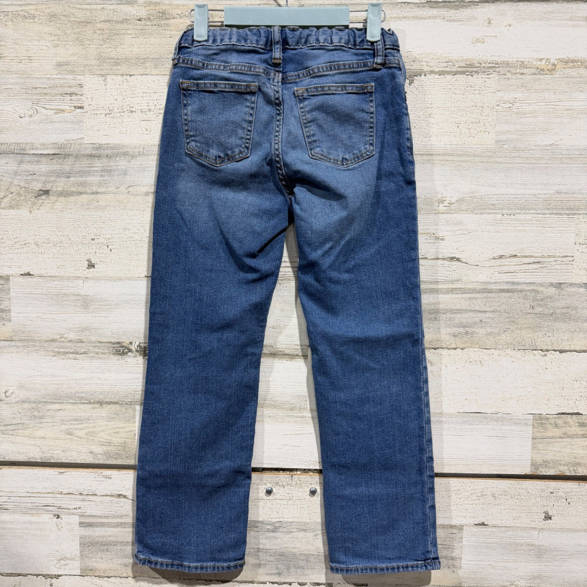 Old Navy Built-In Tough Straight Jeans Boys 10 Plus Blue Denim Stretch2