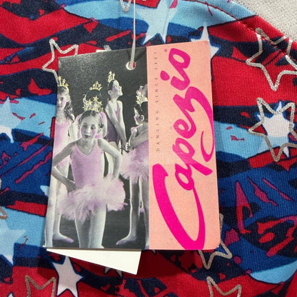 Capezio Future Star Leotard Girls XS Red White Blue Stars Patriotic NWT2