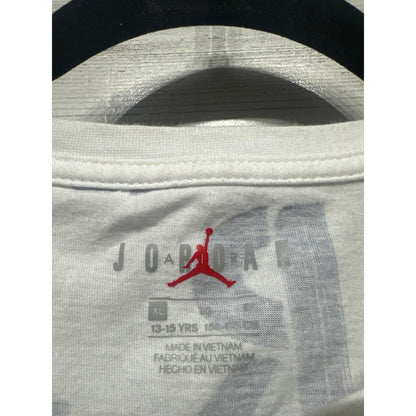 Jordan T-Shirt Boys XL White Blue All Over Print EUC1