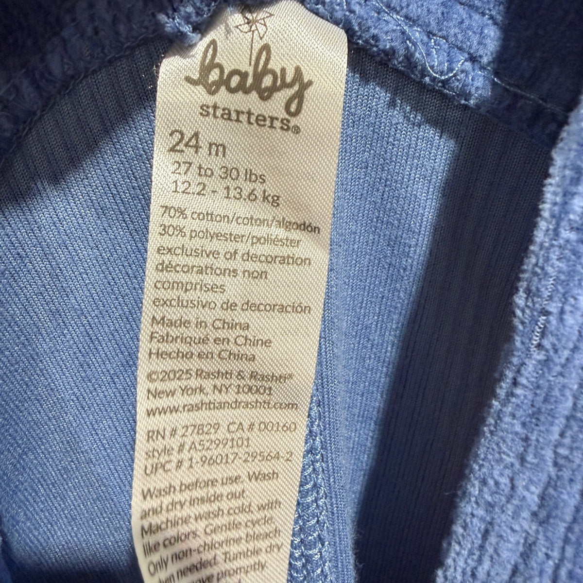 Baby Starters Overalls Boys 24M Blue Corduroy Horse Applique Farmhouse EUC3
