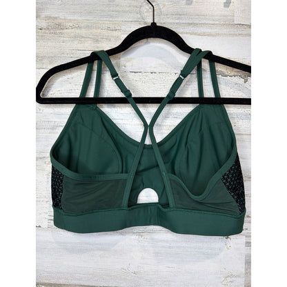 Savage X Fenty Sport Bra Women XL Green Lace Strappy Athleisure EUC3