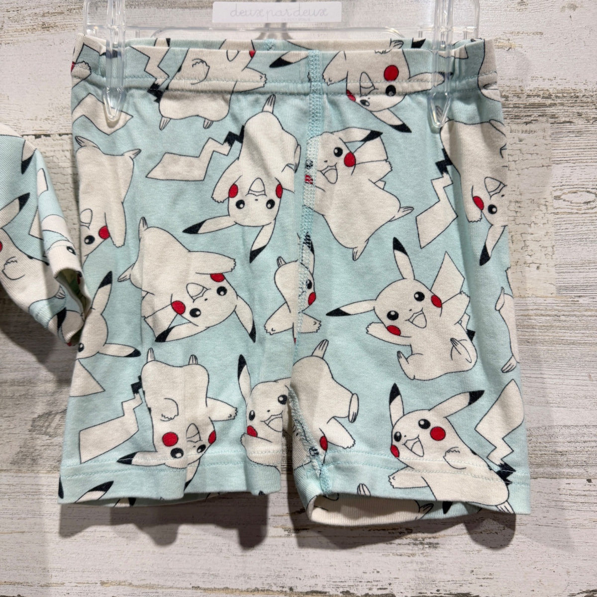 Hanna Andersson Pajama Set Boys 5 Blue Pikachu Pokemon Shortie EUC2