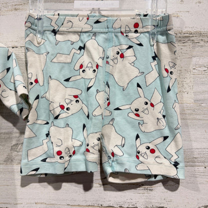 Hanna Andersson Pajama Set Boys 5 Blue Pikachu Pokemon Shortie EUC2