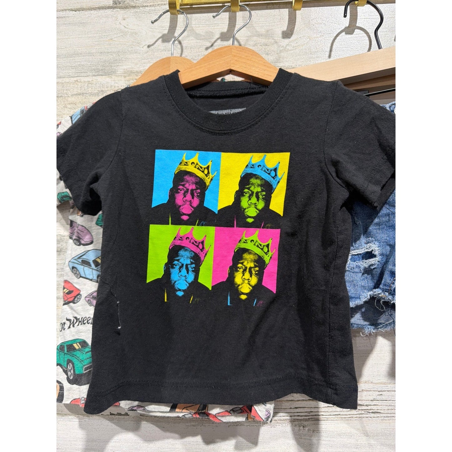 Queen Biggie Hot Wheels Bundle Boys 18M Graphic Tee Denim Shorts Music Lot2
