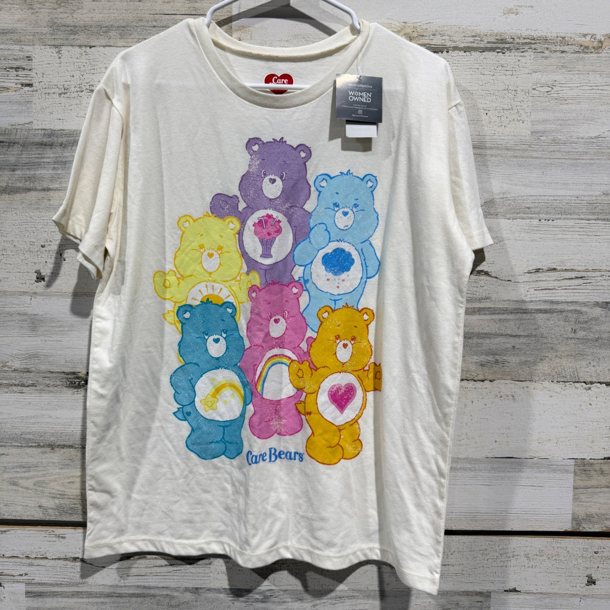 Grayson Threads Care Bears T-Shirt Women XL Off-White Cotton Blend Retro NWT0