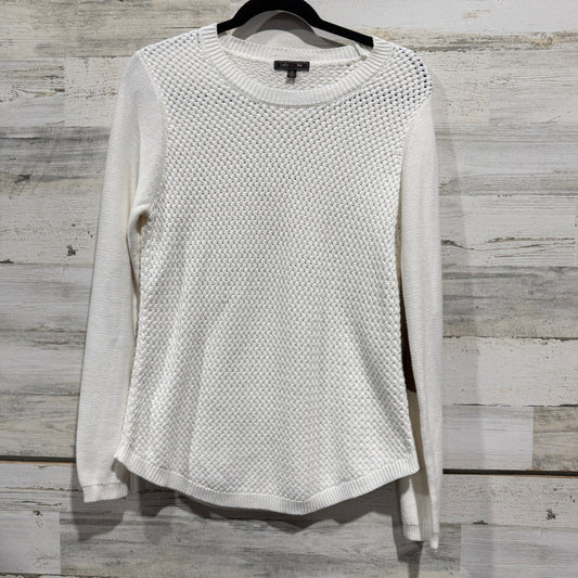 Lety & Me Elbow Patch Sweater Women Medium White Cotton Blend Preppy0
