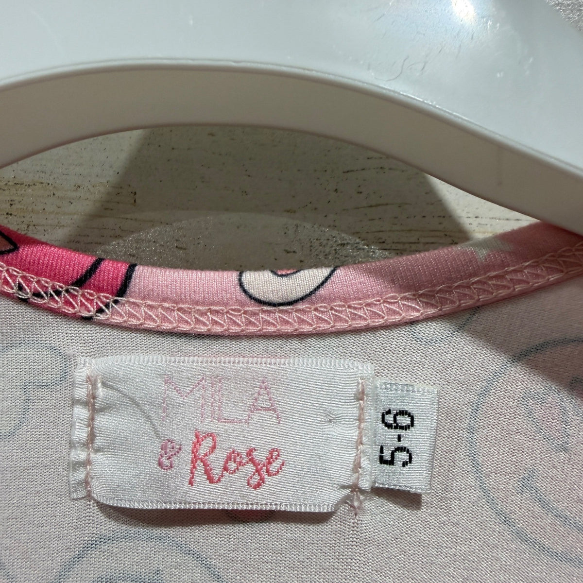 Mila & Rose Dress Girls 5-6 Pink Smiley Face Heart Girly Twirl EUC3