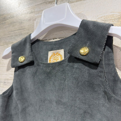 Beaufort Bonnet Co Jumper Dress Girls 3T Gray Cotton Corduroy Classic EUC2