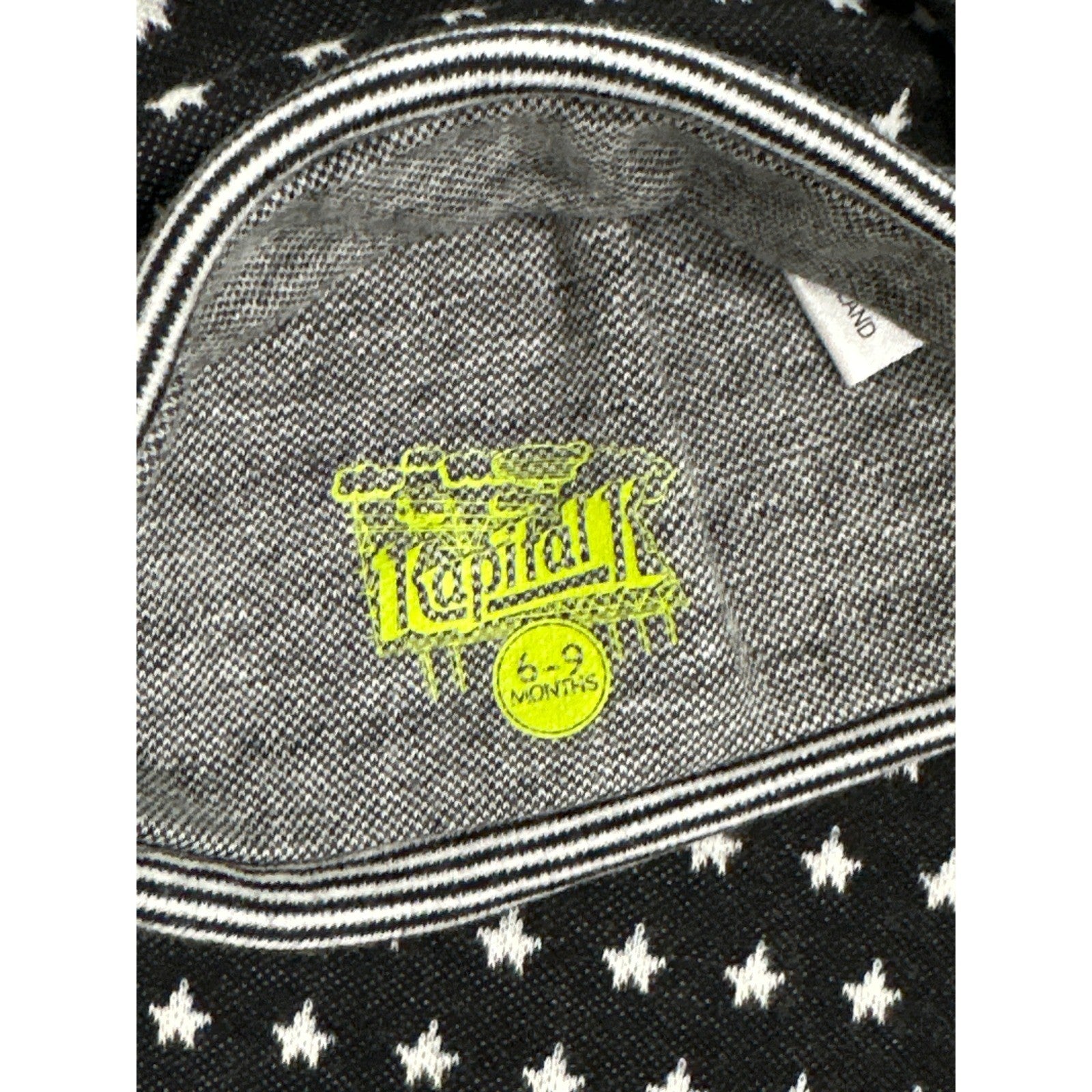 Kapital K Blanket Hat Set Boys 6-9M Black Star Print Striped EUC1
