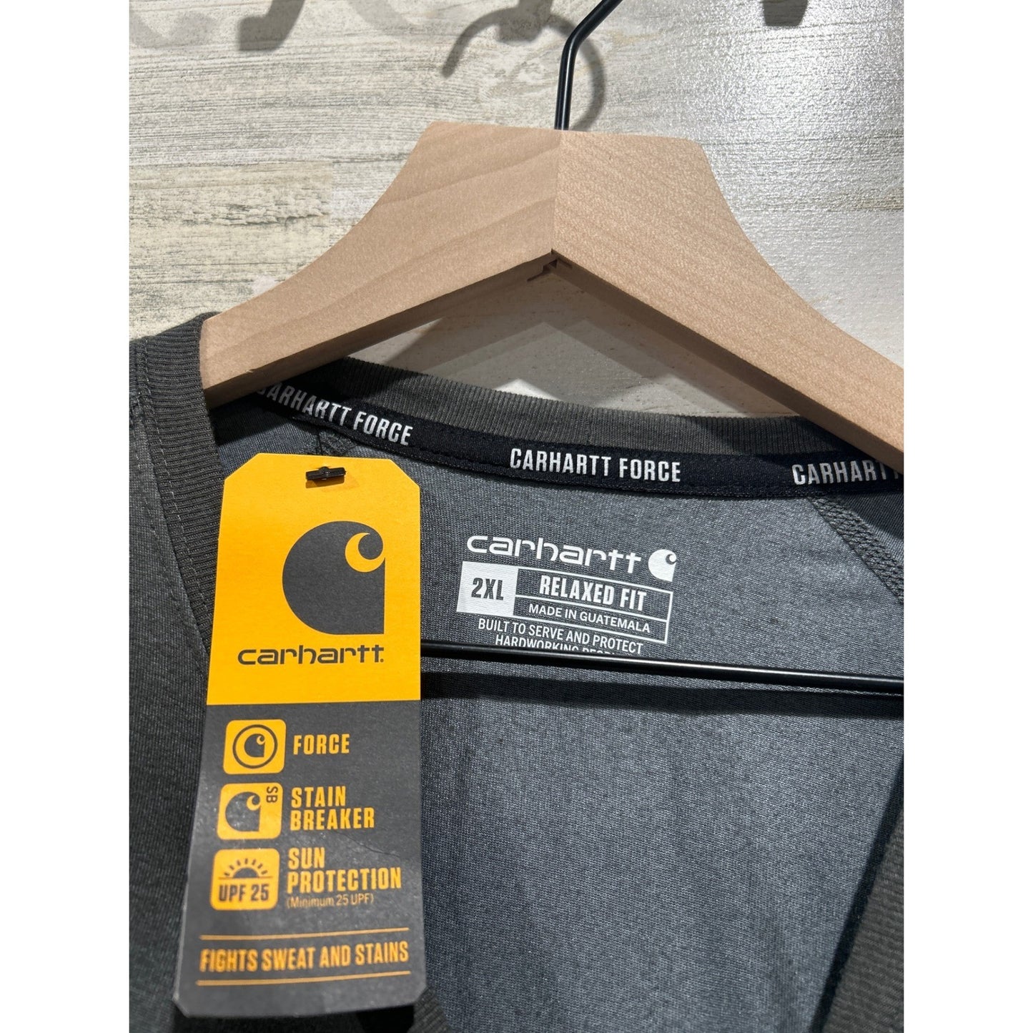 Carhartt Pocket T-Shirt Mens XXL Gray Force Relaxed Fit Workwear NWT1