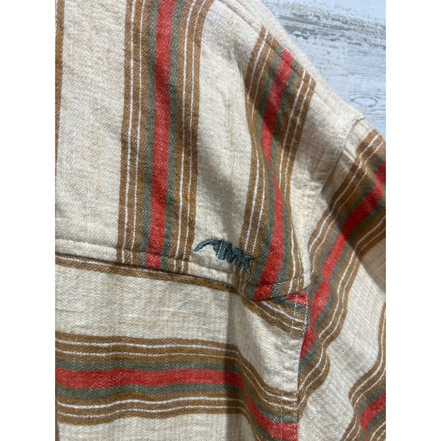 Mountain Khakis Button Down Shirt Mens XXL Beige Striped Gorpcore EUC2