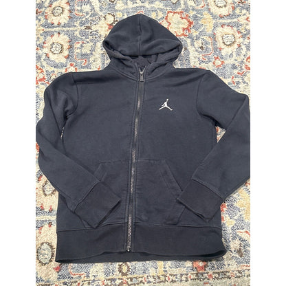 Jordan Full Zip Hoodie Boys Medium 10/12 Black Jumpman Logo GUC0