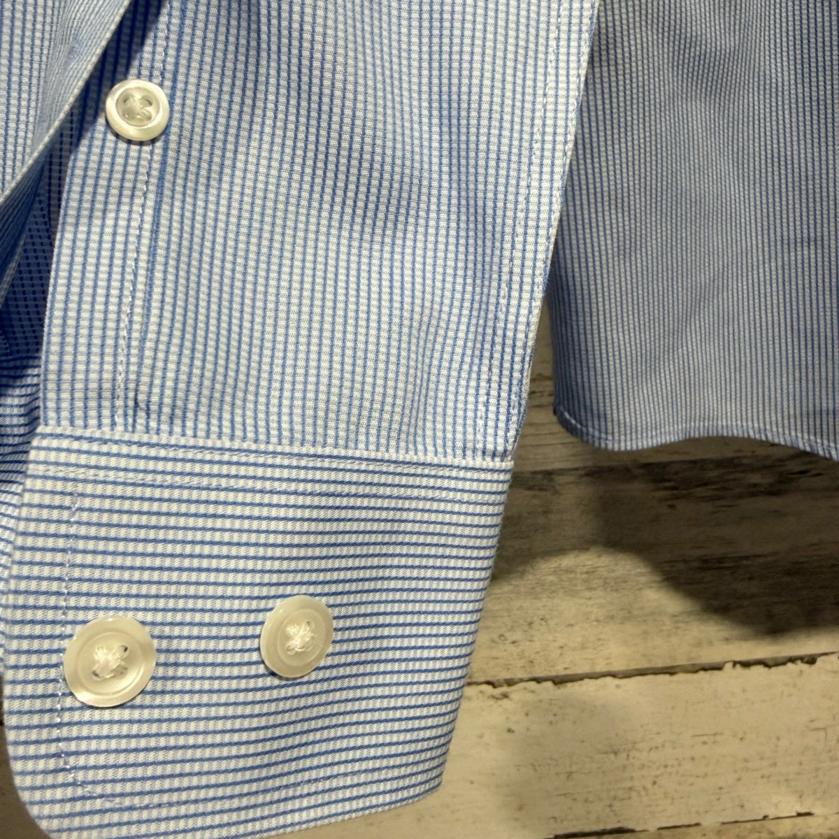Class Club Gold Label Button Down Boys 14/16 Blue Striped Preppy EUC4
