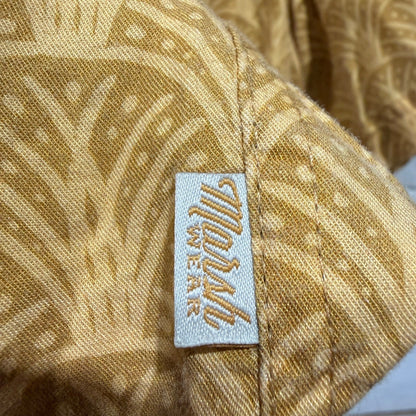Marsh Wear MWW1021 Button Down Shirt Men XL Gold Lyocell Geometric Coastal EUC3