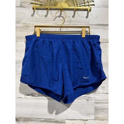 Nike Running Shorts Women Large Blue Dri-FIT Textured Athletic EUC0