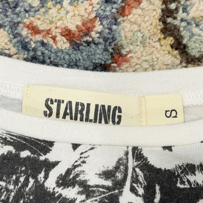Starling Graphic Tee Women S White Black Cat Print Kitten Core EUC2