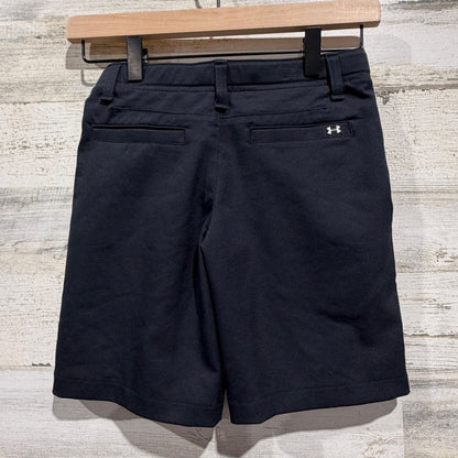 Under Armour Golf Shorts Boys Small Black Performance Athleisure EUC2