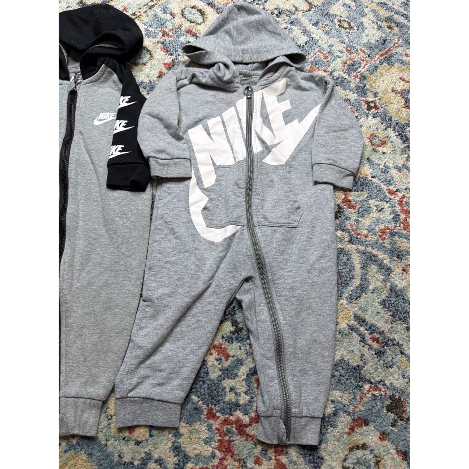 Nike Romper Bodysuit Bundle Boys 6M 9M Gray White Teal Sporty Athleisure GUC5