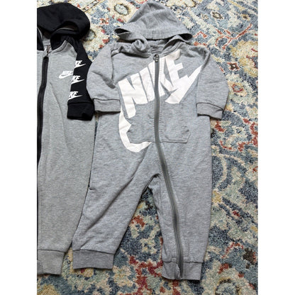 Nike Romper Bodysuit Bundle Boys 6M 9M Gray White Teal Sporty Athleisure GUC5