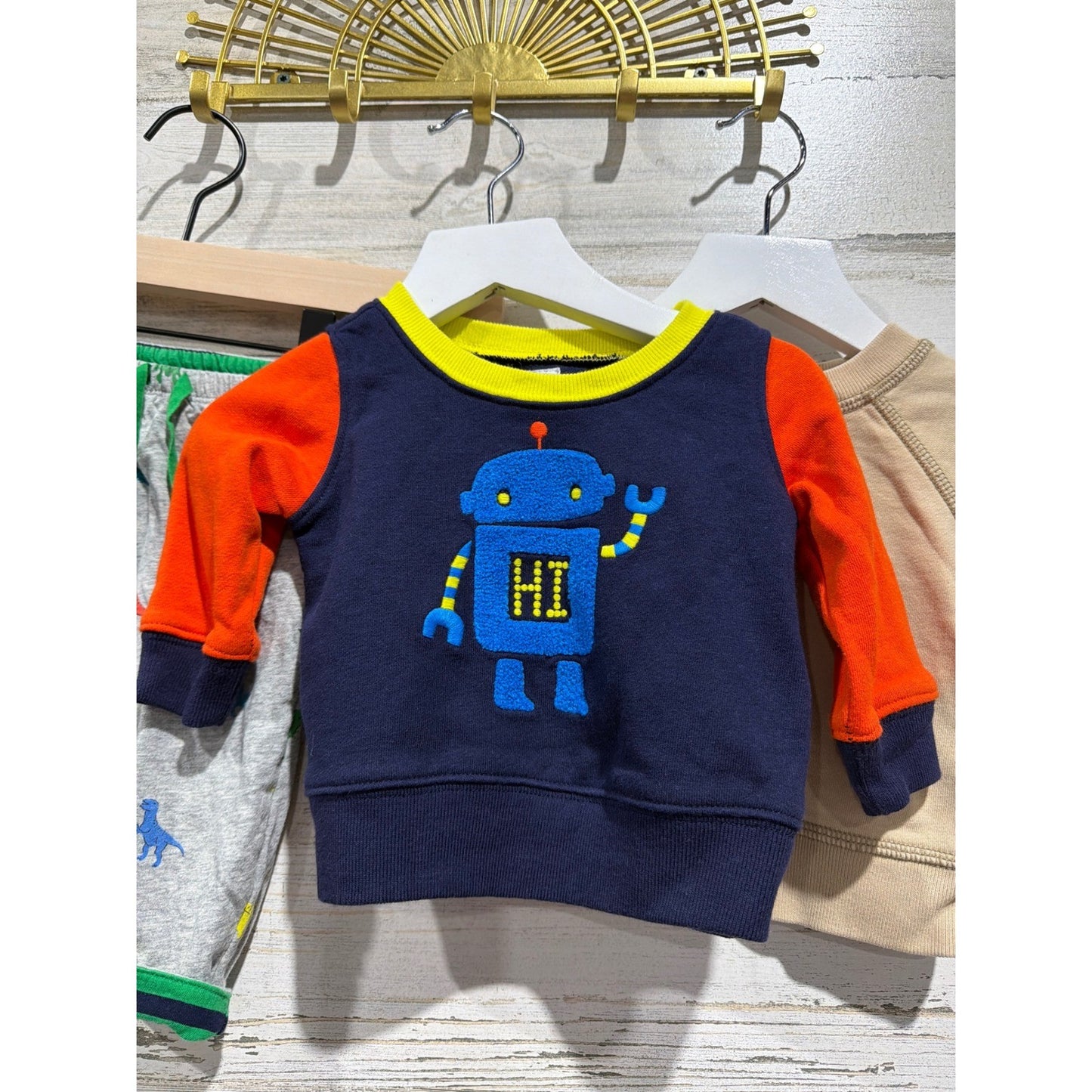 Baby Gap Sweatshirt Bundle Boys 3-6M Soft  Dinosaur Reversible EUC2