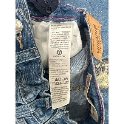 Signature Levi Strauss Custom Painted Jeans Kids 8 Blue PNG Indians Spirit3