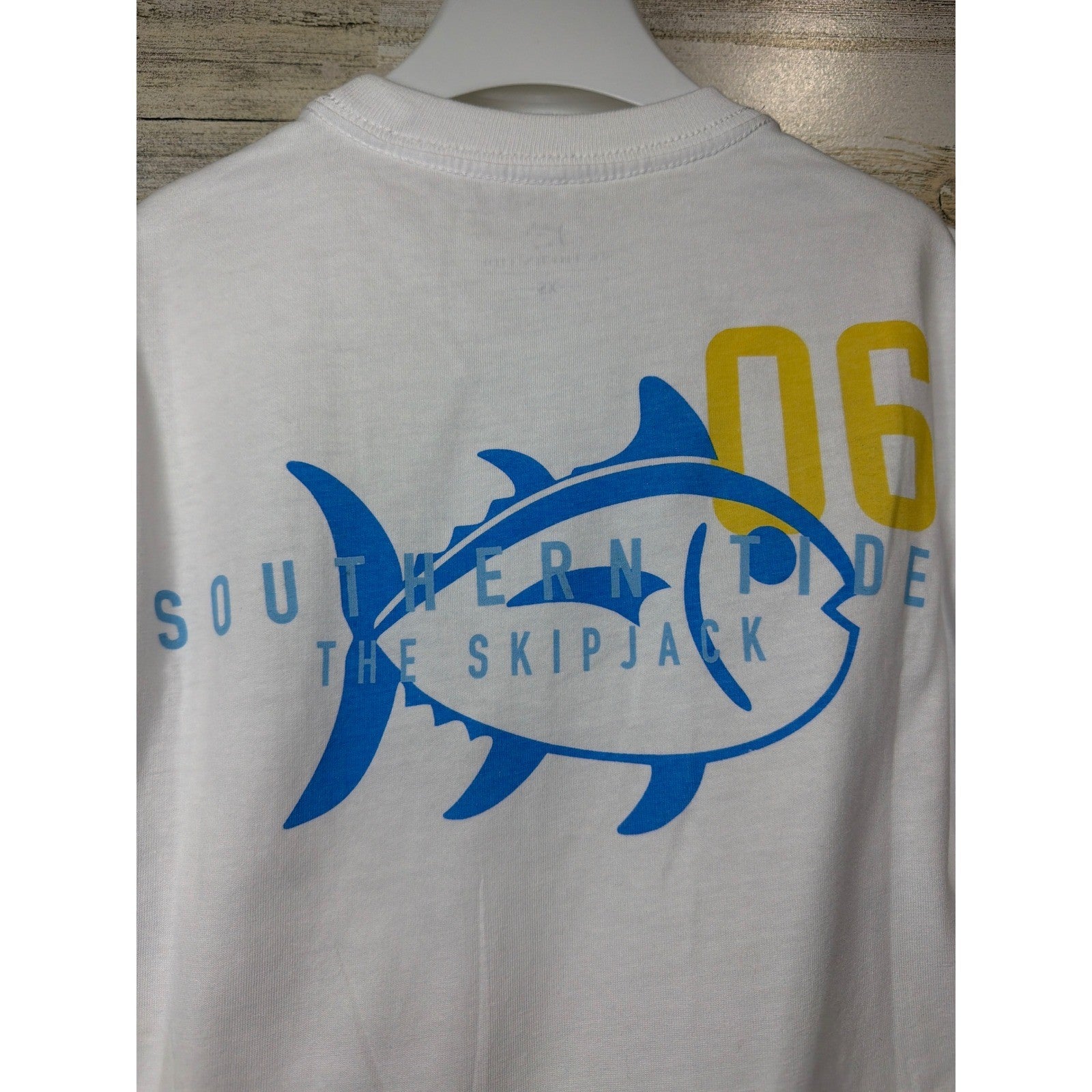 Southern Tide Skipjack T-Shirt Boys XS 4-5 White Graphic Tee Preppy EUC4
