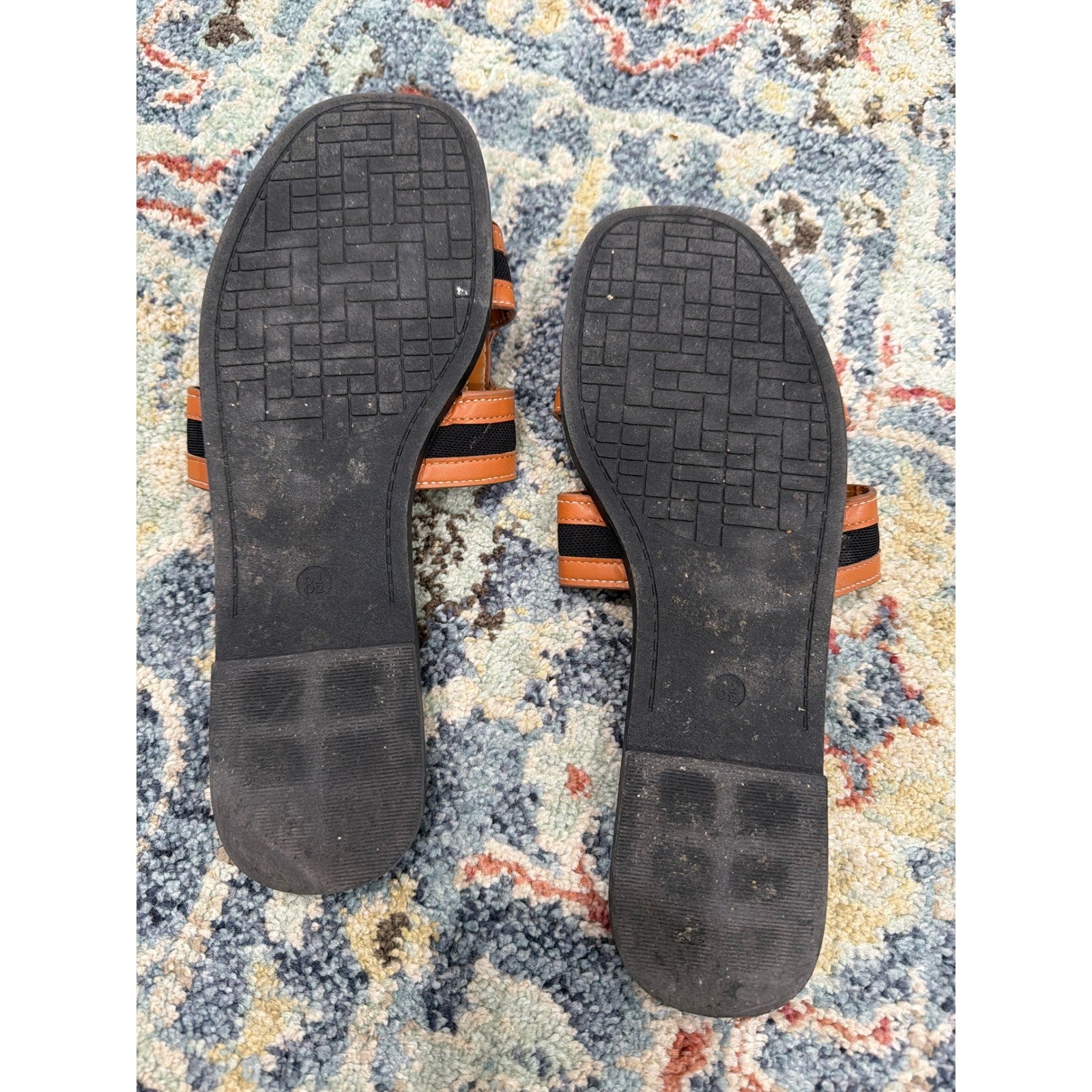 Wild Diva Lounge Slide Sandals Women 8.5 Brown Black H-Band Minimalist2