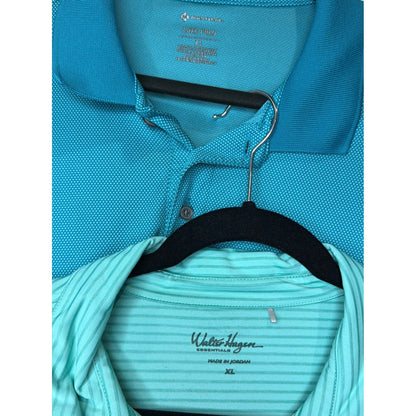 Members Mark Walter Hagen All In Motion Polo Bundle Mens XL Blue Green Golf EUC4