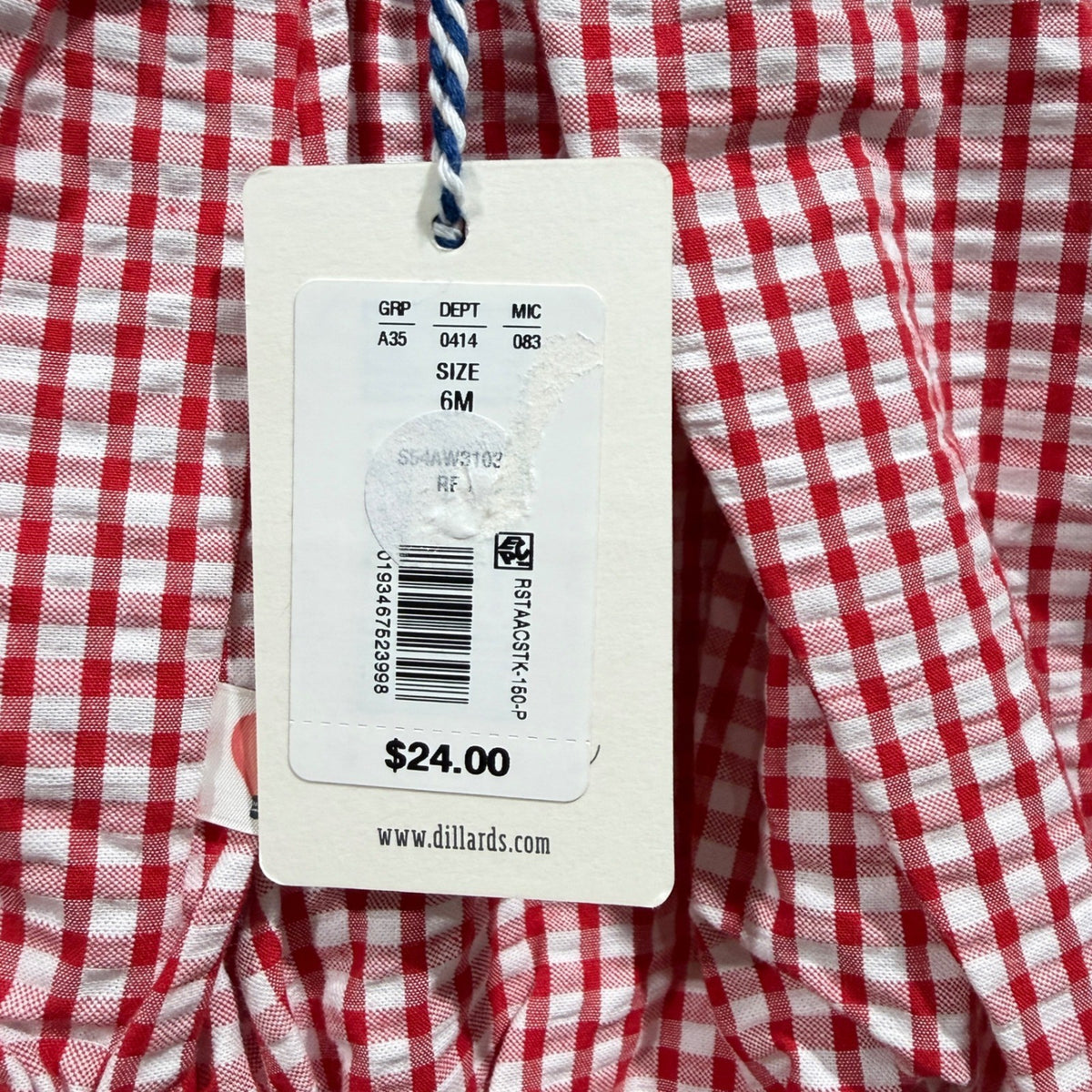 Adventurewear Class Club Bubble Romper Girls 6M Red Watermelon Gingham NWT4