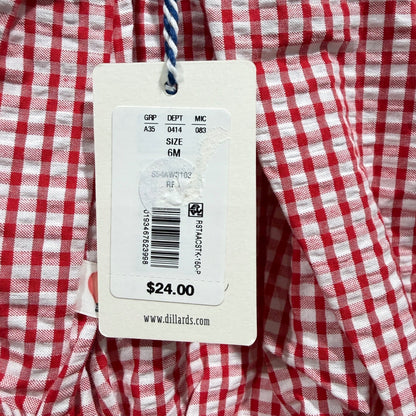 Adventurewear Class Club Bubble Romper Girls 6M Red Watermelon Gingham NWT4