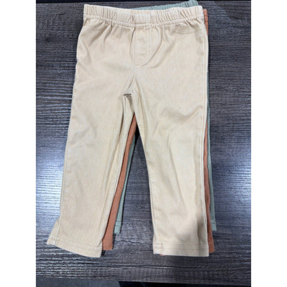 The Peanut Shell Pants Kids 12M Green Orange Tan 3 Pack Earthy3