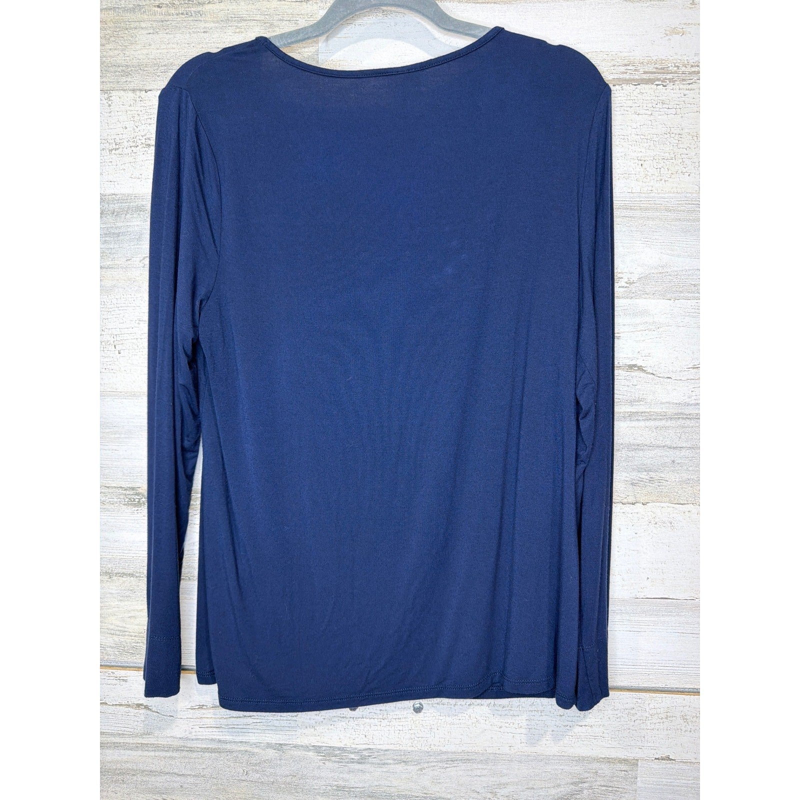 Soma Long Sleeve Top Women Small Navy Blue Rayon Blend Cooling Minimalist EUC4