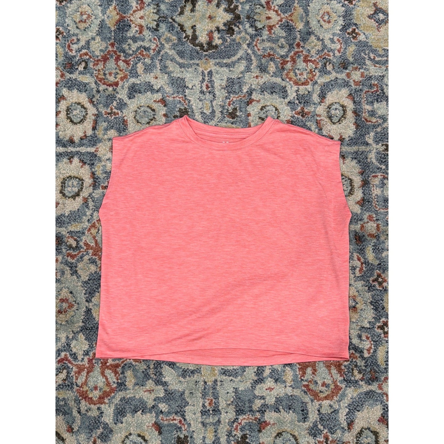 DSG Active Muscle Tee Girls XL 16 Coral Boxy Performance Athleisure EUC0