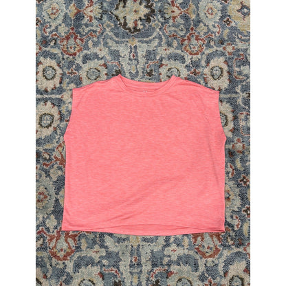 DSG Active Muscle Tee Girls XL 16 Coral Boxy Performance Athleisure EUC0