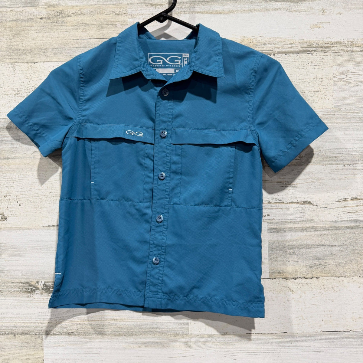 GameGuard Outdoors Micro-Fiber Shirt Kids Small Blue Fishing Camping EUC0