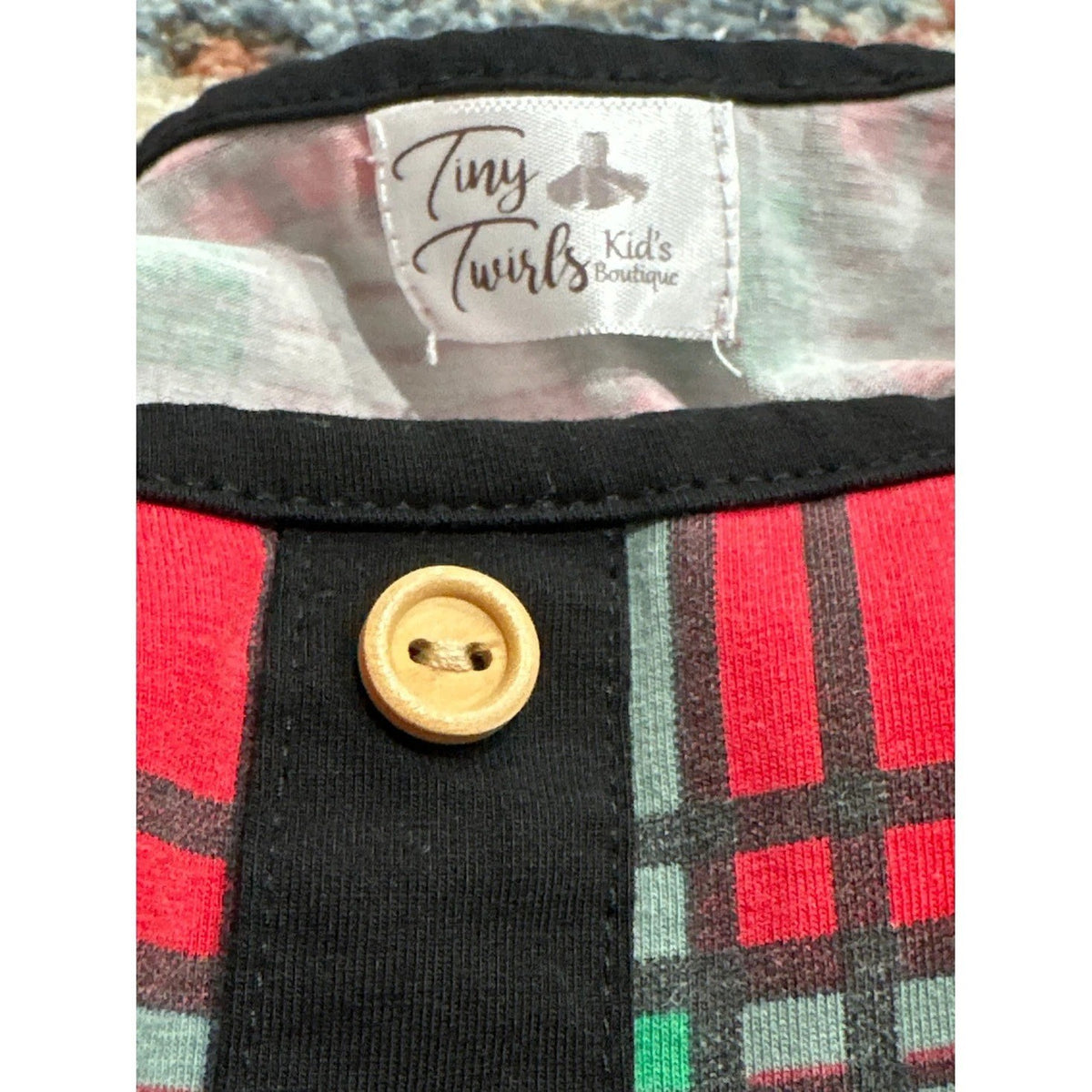 Tiny Twirls Dress Girls 4T Red Green Plaid Ruffle Holiday EUC1