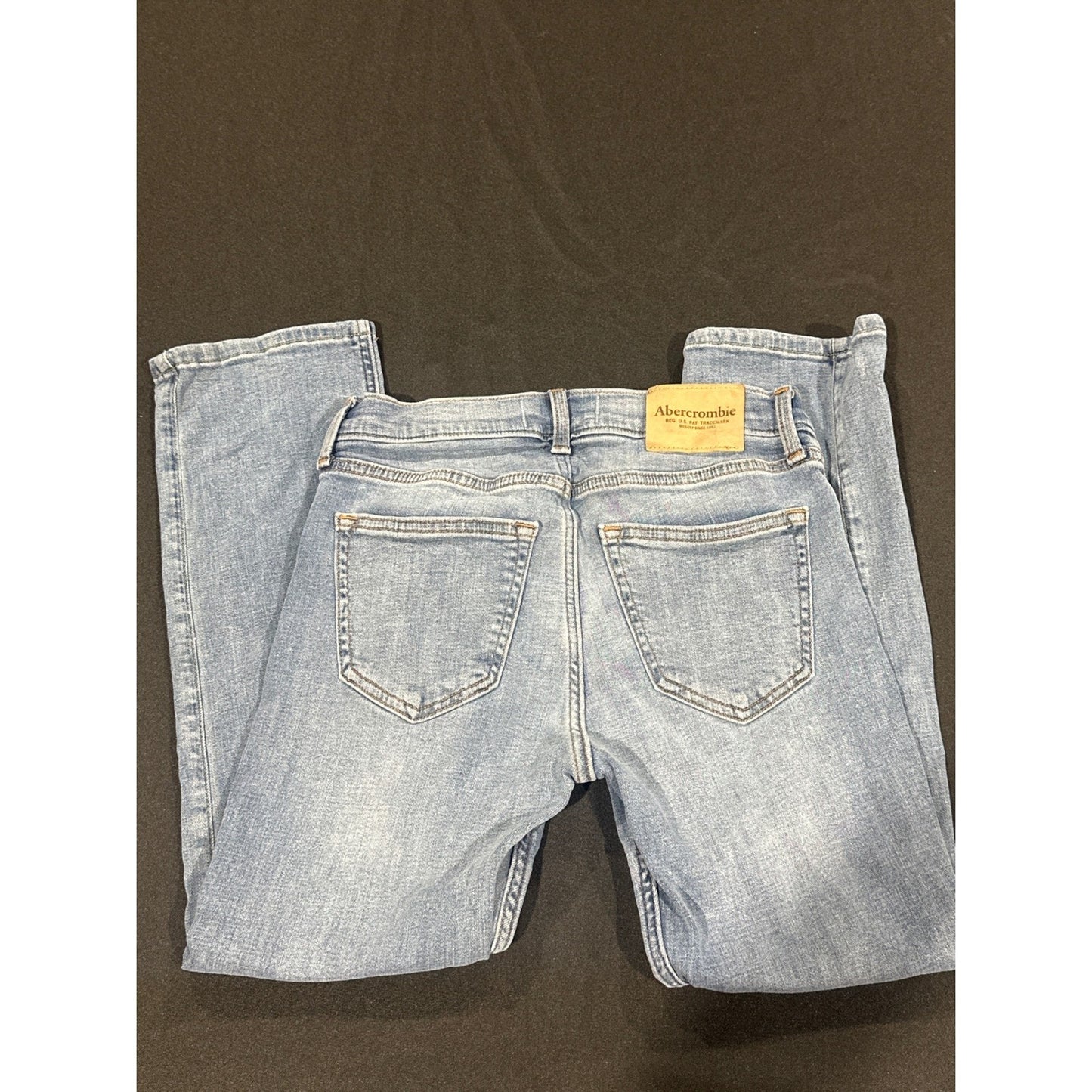 Abercrombie Straight Jeans Boys 11/12 Short Light Blue Denim EUC4