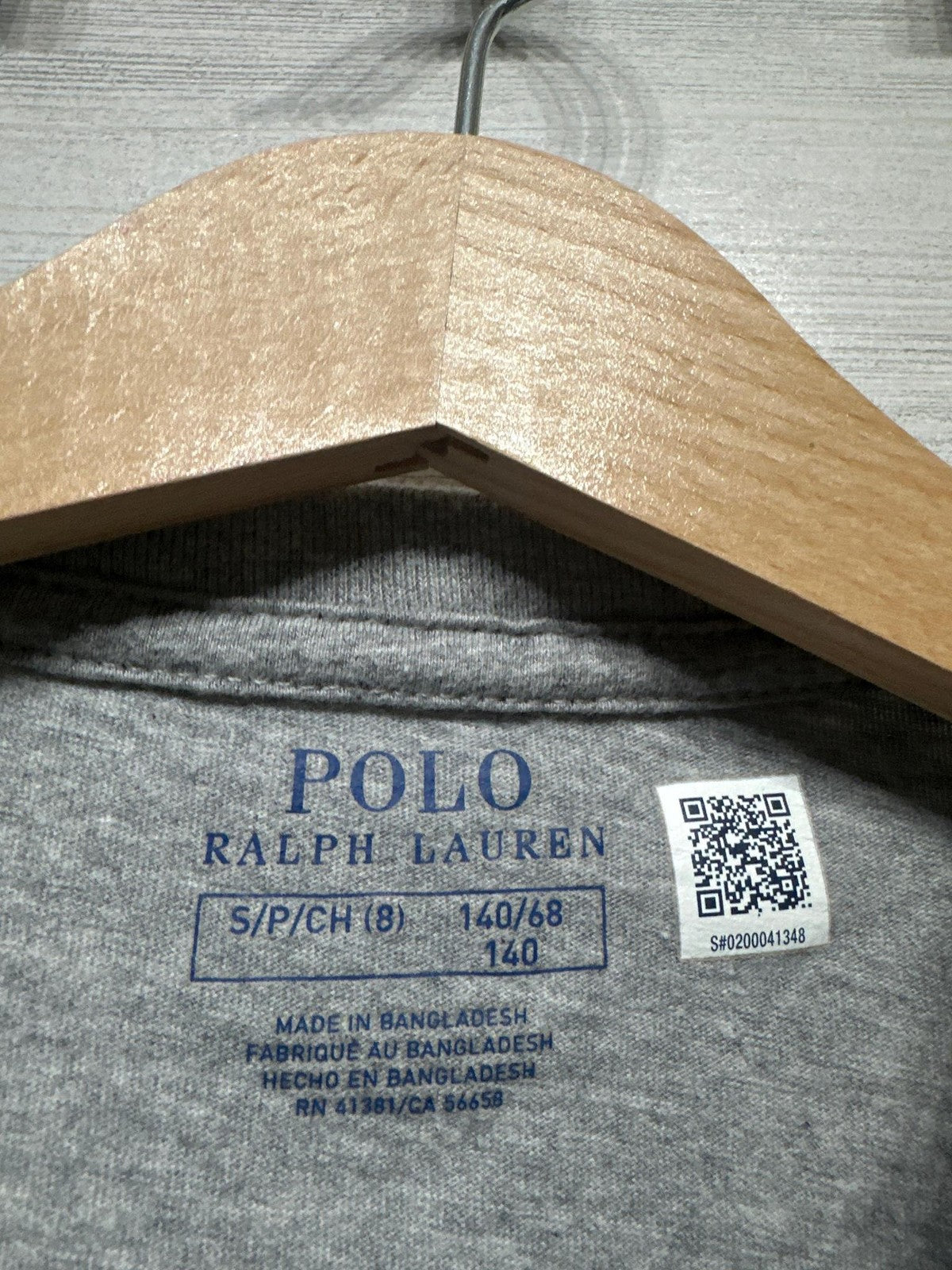 Polo Ralph Lauren T-Shirt Kids Size 8 Grey Short Sleeve Pony Logo EUC1