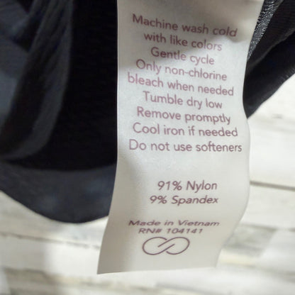 CALIA Renew Tee Women XL Pure Black Textured Wicking Activewear NWT4