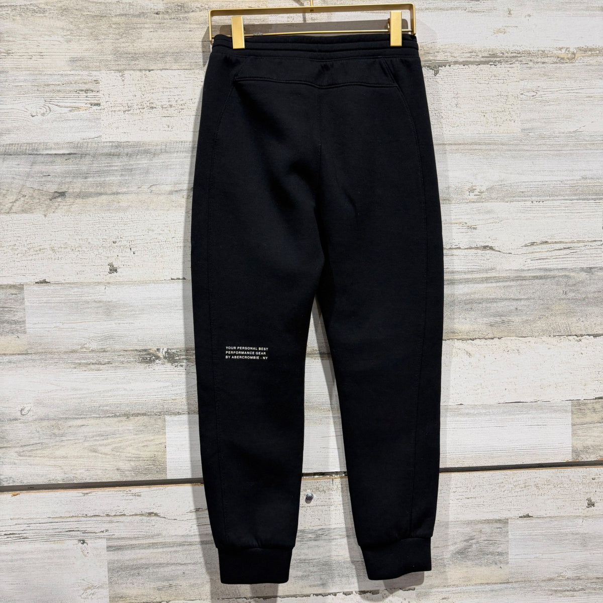 Abercrombie YPB Performance Joggers Boys 9/10 Black Pants Fall Winter Sporty EUC2